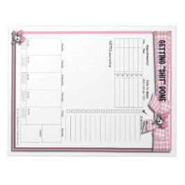 Wekelijks om Lijst te doen - Roze Ribbons en sched Notitieblok