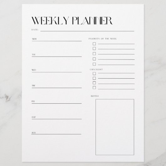 Wekelijks om lijstplanner te doen (Voorkant)