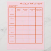 Wekelijks overzicht Academische Planner voor stude (Achterkant)