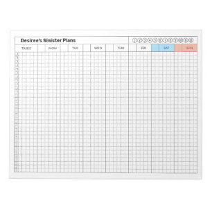 Wekelijks plan - Sinister Plan Notitieblok