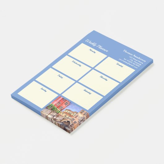 Wekelijks Planner Venice Italië Pen Waterverf Post-it® Notes (Schuin)