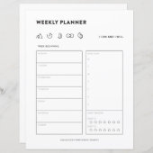 Wekelijks plannerschema om de organisator van het (Voorkant / Achterkant)