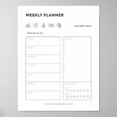 Wekelijks plannerschema om de organisator van het  poster (Voorkant)