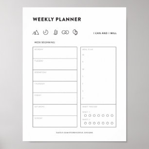Wekelijks plannerschema om de organisator van het  poster