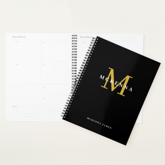 Wekelijks Professionele Maandelijkse Zwart Gouden  Planner (Display)