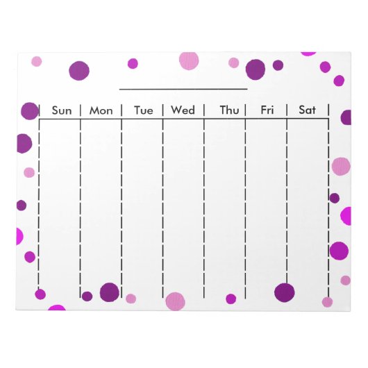 Wekelijks schema met dagen van de week Pagina's Notitieblok (Voorkant)