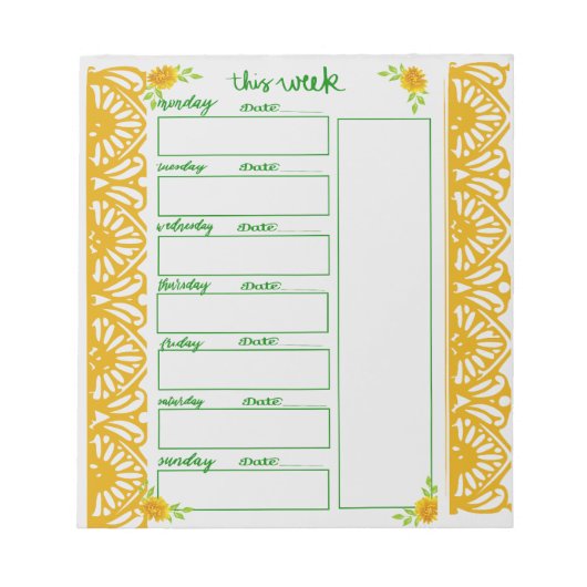 Wekelijks Schema Notitieblok (Voorkant)