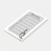 Wekelijks schema van overlevingsnotities na de ope post-it® notes (Schuin)