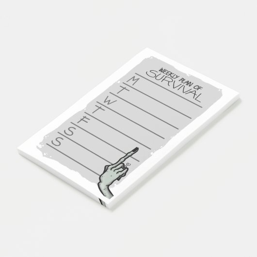 Wekelijks schema van overlevingsnotities na de ope post-it® notes (Schuin)