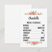 wekelijks schema voor pensionering met persoonlijk bedankkaart (Voorkant / Achterkant)