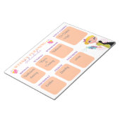 Wekelijks schoonmaakschema checklist sjabloon chic notitieblok (Schuin)