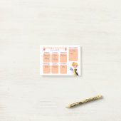 Wekelijks schoonmaakschema checklist stijlvolle ch post-it® notes (Op bureau)