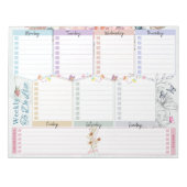 Wekelijks te doen Lijst Bloem Vlinder Thema Notitieblok (Voorkant)