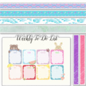 Wekelijks te doen lijst en washi Sticker set blad. (Voorkant)