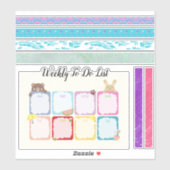 Wekelijks te doen lijst en washi Sticker set blad. (Vel)
