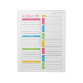 Wekelijks to-do-list aangepast Notitieblok (Linkerzijde)