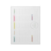 Wekelijks wasprogramma voor wasband notitieblok (Linkerzijde)