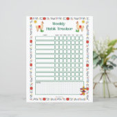 Wekelijkse afdrukbare Habit Tracker - Lama Edition (Staand voorkant)