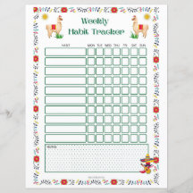 Wekelijkse afdrukbare Habit Tracker - Lama Edition