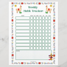 Wekelijkse afdrukbare Habit Tracker - Lama Edition