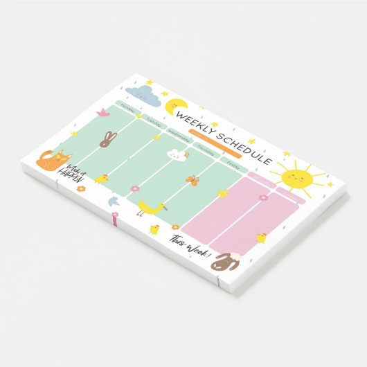Wekelijkse agenda Post-it® notities Notes (Schuin)