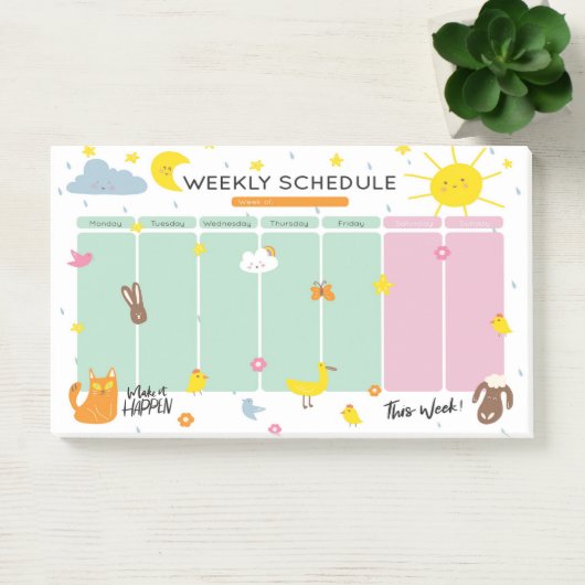 Wekelijkse agenda Post-it® notities Notes (Kantoor)