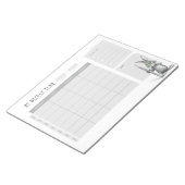 Wekelijkse bureauplanner met konijn notitieblok (Schuin)