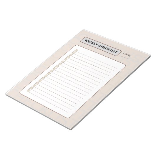 Wekelijkse Checklijst Planner Notitieblok (Schuin)