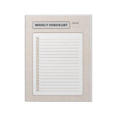 Wekelijkse Checklijst Planner Notitieblok (Linkerzijde)