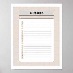 Wekelijkse Checklijst Planner Pagina Poster