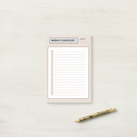 wekelijkse checklist post-it® notes (Op bureau)