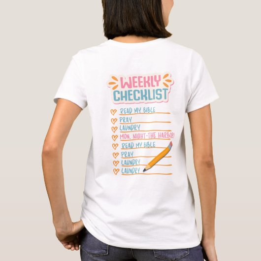 Wekelijkse Checklist T-shirt (Achterkant)