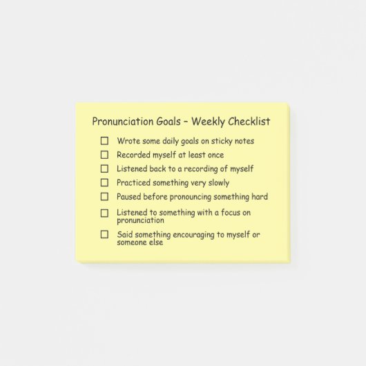 Wekelijkse checklist voor afkortingen - gewoon post-it® notes (Voorkant)