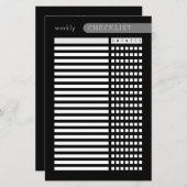 Wekelijkse checklist zwart wit (Voorkant / Achterkant)