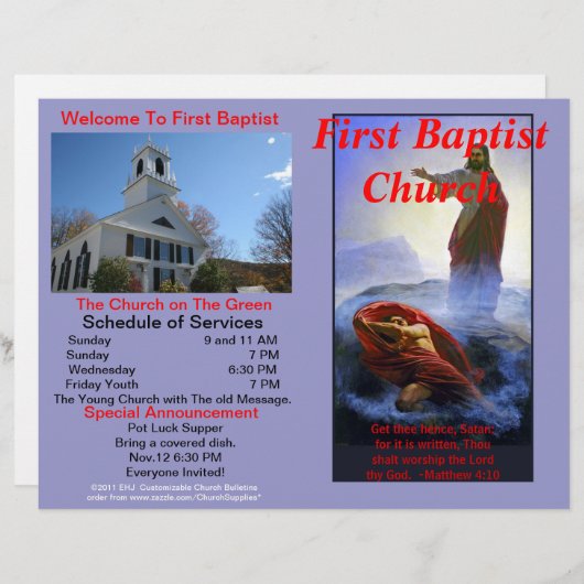  Wekelijkse Church Bulletin - alleen buiten (Voorkant / Achterkant)