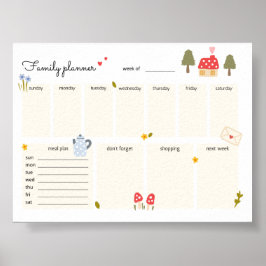 Wekelijkse Family Planner Printable Cosy Home Kale Poster