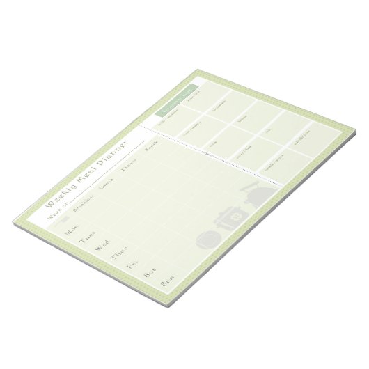 Wekelijkse groene Planner-bloemen Notitieblok (Schuin)