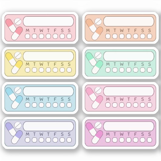 Wekelijkse herinnering aan de vitaminegeneesmiddel sticker (Voorkant)
