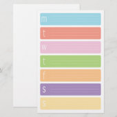 Wekelijkse kalenderbladen briefpapier (Voorkant / Achterkant)