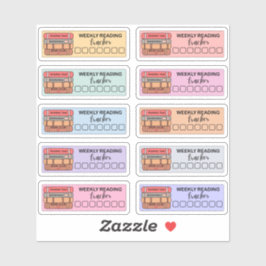 Wekelijkse leesjournaaltracker Boek Planner  Sticker