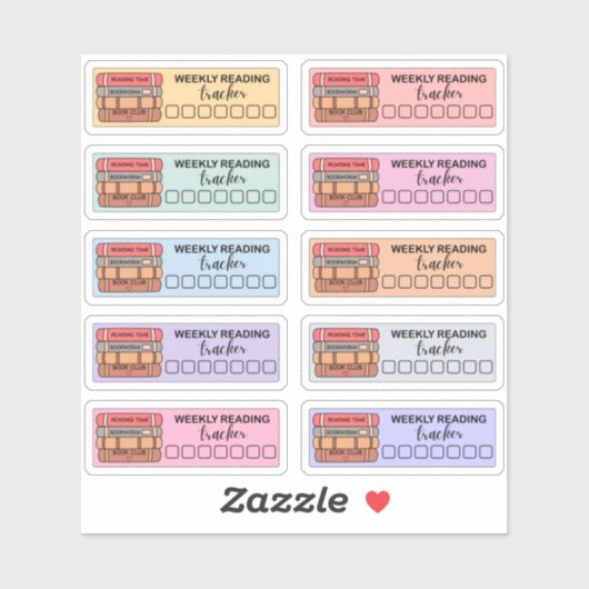 Wekelijkse leesjournaaltracker Boek Planner  Sticker (Vel)