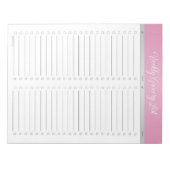 Wekelijkse lijst met roze koptekst - checklist notitieblok (Voorkant)