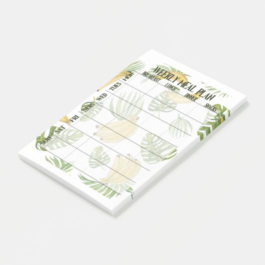 Wekelijkse lijst van maaltijd post-it® notes (Schuin)