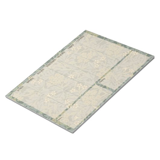 Wekelijkse lijst - William Morris Jasmine Notitieb Notitieblok (Schuin)