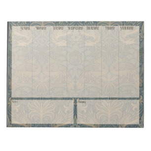 Wekelijkse lijst - William Morris Peacocks en Drag Notitieblok