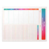 Wekelijkse maaltijd planner boodschappenlijstje ge notitieblok (Voorkant)