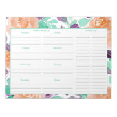 Wekelijkse maaltijdplan en lijst van kruidenierswa notitieblok (Voorkant)