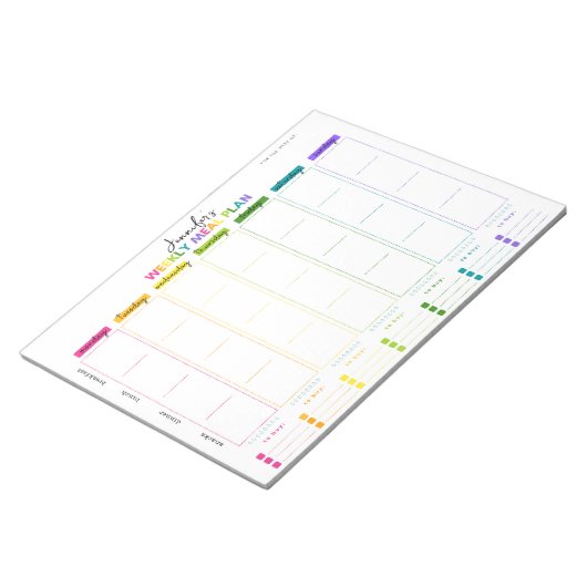  wekelijkse maaltijdplankaansluiting notitieblok (Schuin)