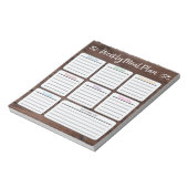 Wekelijkse maaltijdplanner - donkerbruin notitieblok (Linkerzijde)
