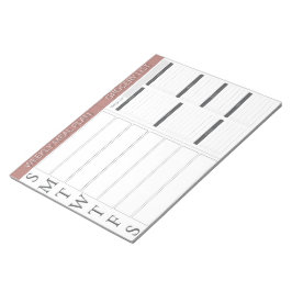 Wekelijkse maaltijdplanner- en basislijst notitieblok